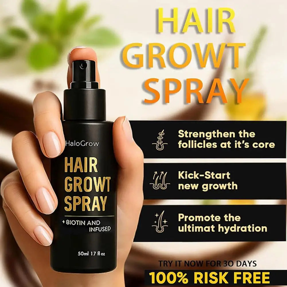 Halogrow Hair Growth Spray - Fast Scalp Serum Treatment for Hair Care, Strengthening & Hair Loss Prevention