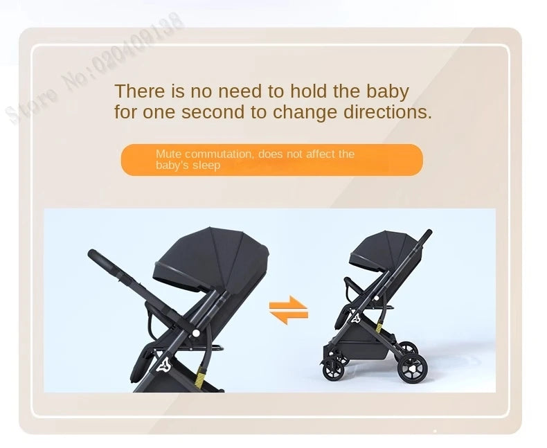 Lightweight Two-Way Baby Stroller — High Landscape, Spine Protection, 4-Wheel Newborn Push Trolley