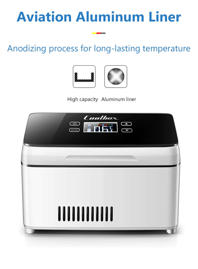 13600mAh Mini USB Refrigerator – High-Power Insulin & Pill Box Cooler, 0-18°C Refrigerated Incubator