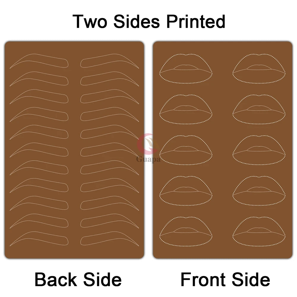 Microblading Practice Skin Sheets — Eyebrow Segment Tip Joint Texture for Semi-Permanent Makeup Training