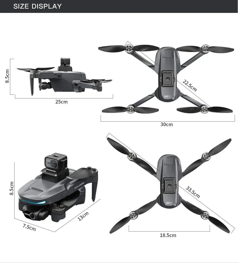 L200 PRO MAX Drone – GPS, Brushless Motor, 4K HD Camera, 2-Axis Gimbal, 360° Obstacle Avoidance FPV RC Quadcopter
