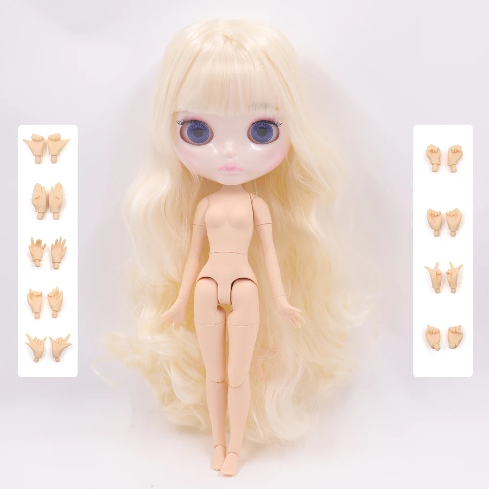 ICY DBS Blythe Doll 1/6 Joint Body 30cm BJD – Shiny Face with Extra Hands, DIY Fashion Doll Gift