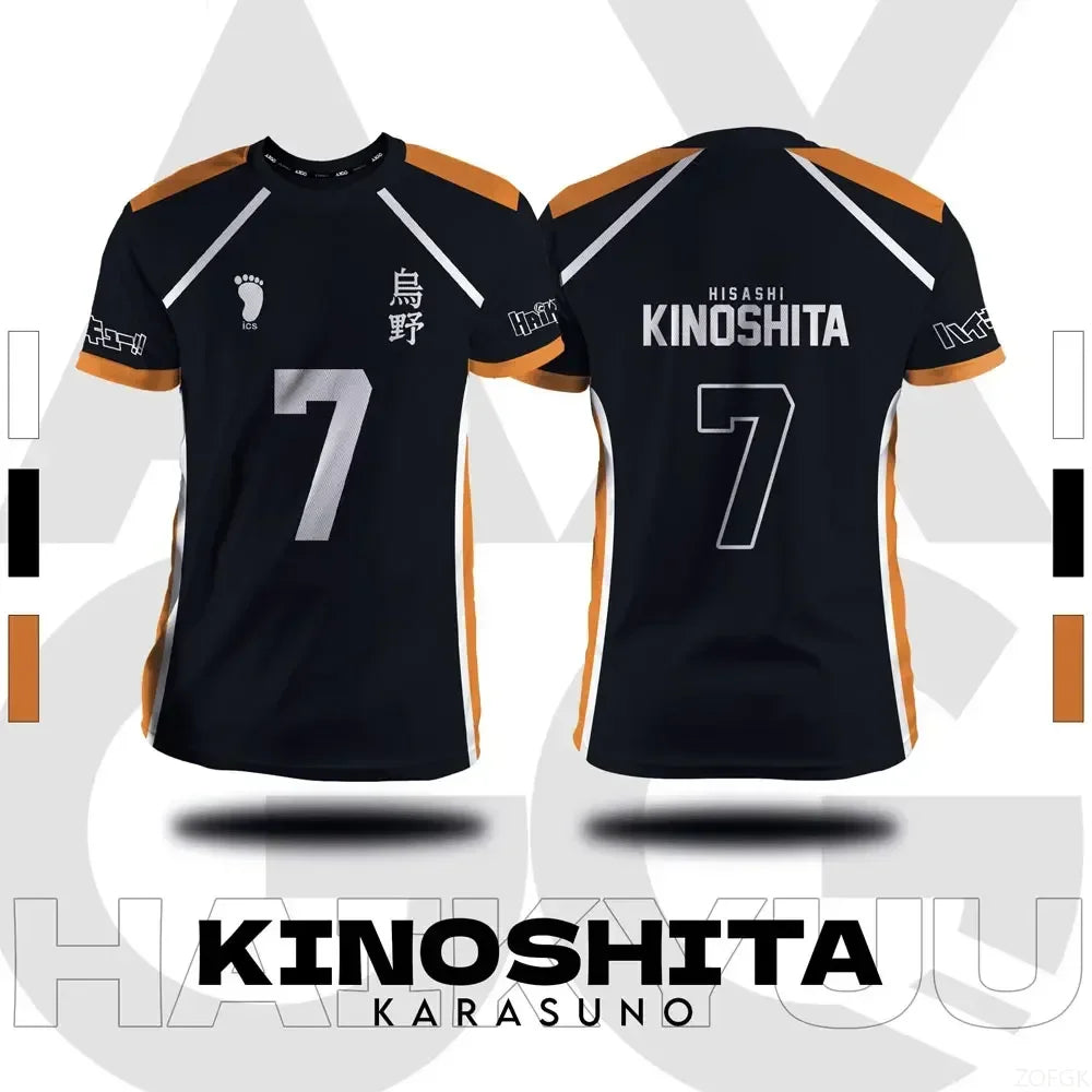 Haikyuu Anime Cosplay Jersey - Fukurodani and Hinata Short-Sleeve T-Shirt for Men and Children
