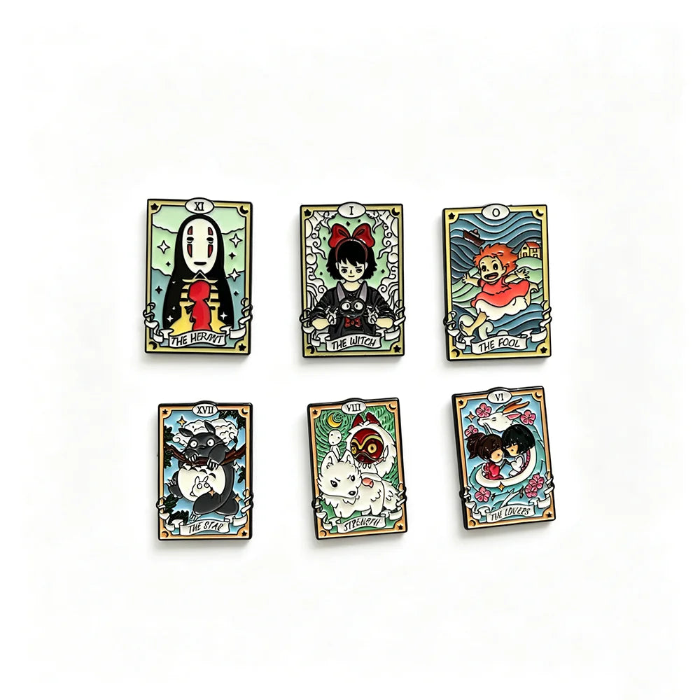 Anime Cat Enamel Brooch Set - 6pcs Cartoon Animal Pins for Backpacks, Fashion Accessories & Gifts