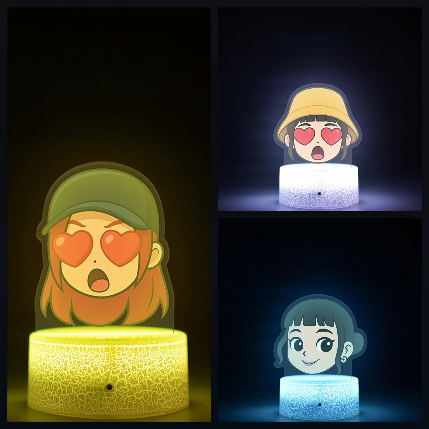 K-Pop Demon Hunters LED Night Light – Zoe, Mira, Rumi, Saja 16-Color Remote Control