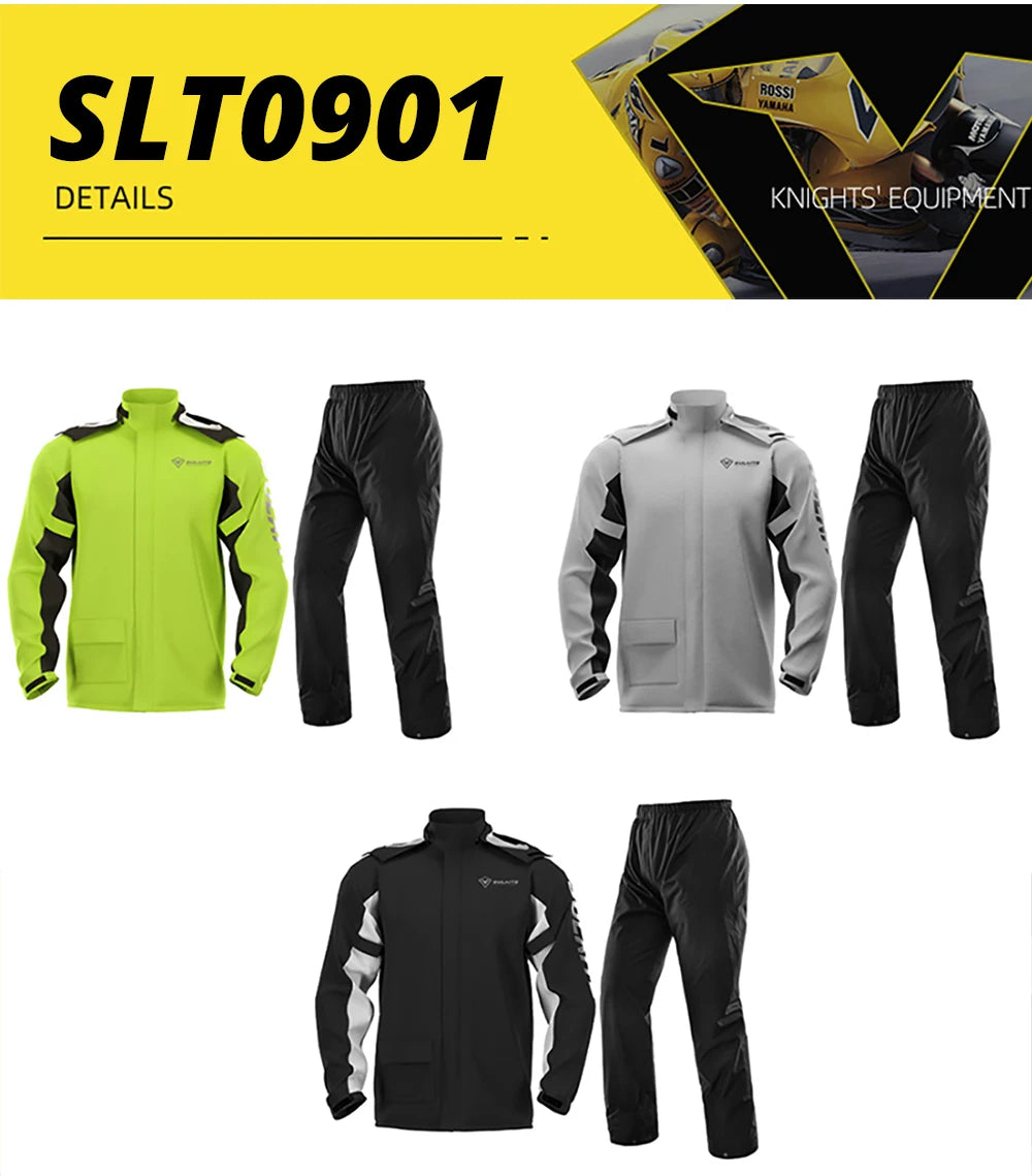 Waterproof Motorcycle Raincoat Suit – Men & Women Moto Raincoat Jacket & Pants Set for Bikers
