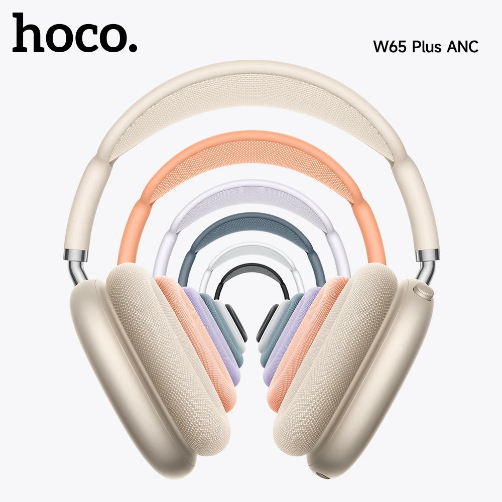 HOCO W65 Plus ANC Bluetooth Headphones – Wireless Over-Ear Noise Cancelling HiFi Sport Headset with Control Button