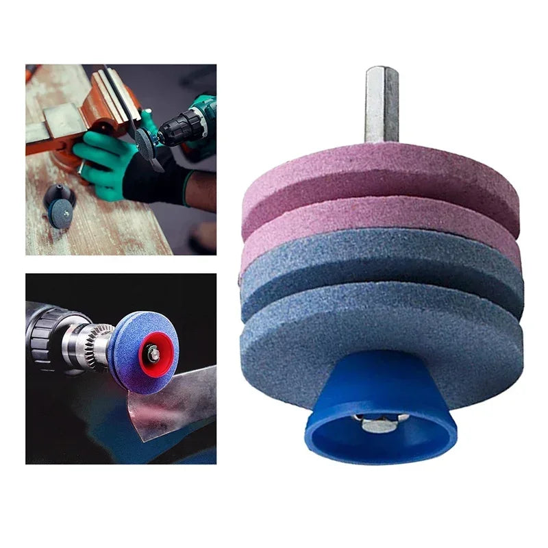 Universal Garden Tool Blade Sharpener - Rotary Drill Grinding Cutter for Lawnmower Knives & Outdoor Tools