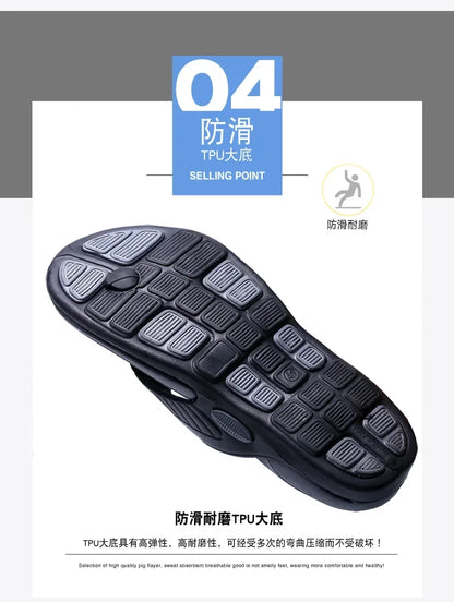 YRZL Summer Men’s Flip Flops - 2024 Soft Bottom Non-Slip Beach Sandals, Comfortable Outdoor Slide Slippers