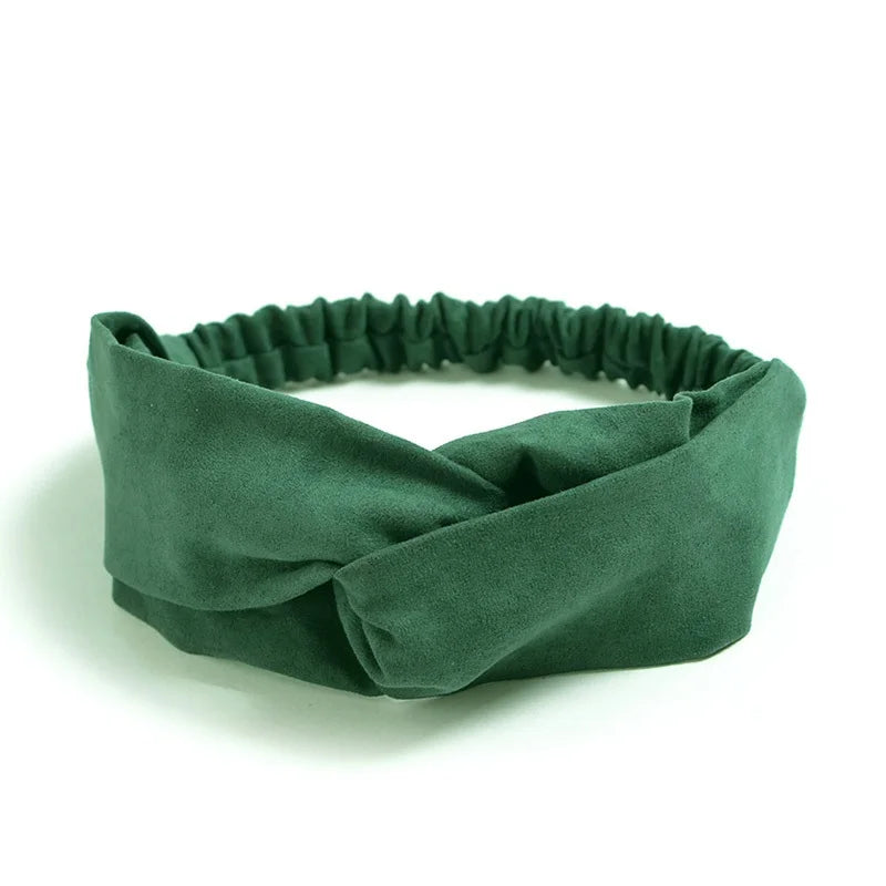 Women Cross Top Knot Headband – Elastic Soft Solid Color Hair Bands, Twisted Knotted Headwrap, Hair Accessories for Girls