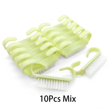 10/20/50/100pcs Nail Cleaning Brush Set - Handle Grip Fingernail Scrubber Tools for Men & Women Manicure Care
