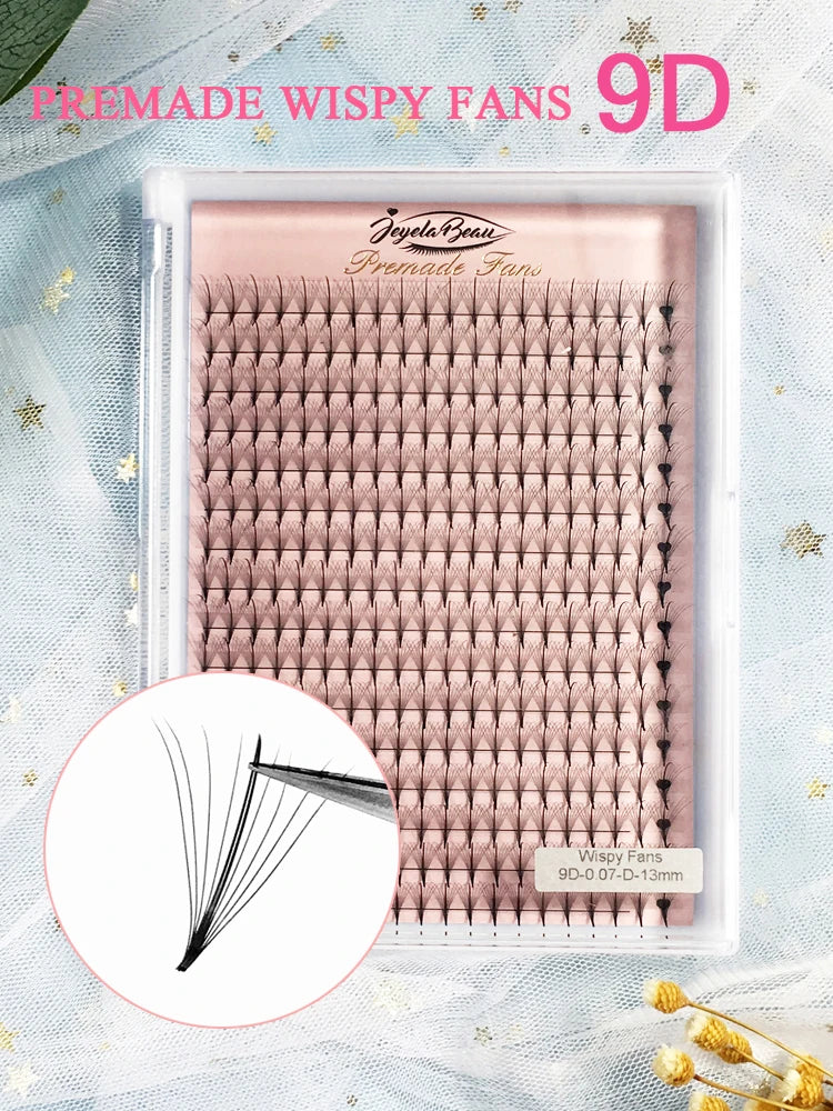 Goddess Premade Volume Lash Fans — 4D to 20D Faux Mink Individual Eyelash Extensions, Pointy Stem 320 Fans