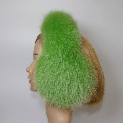 Real Fox & Raccoon Fur Earmuffs – Warm Winter Ear Warmer for Women and Girls, Plush Genuine Fur Accessory