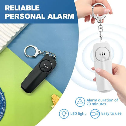 Compact 130dB Women's Personal Safety Alarm with Keychain, Electronic Whistle, and LED Light - Portable and Lightweight Backpack Charm