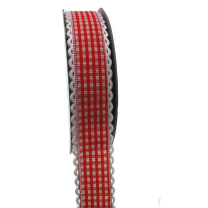 Polka Dot Lace Ribbon Roll - 20 Yards 1 Inch DIY Craft, Gift Wrapping & Scrapbooking Decoration Fabric