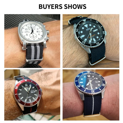 60's French Army Nylon Watch Strap - Woven Military Watch Band for Rolex, Seiko, Tudor & Omega