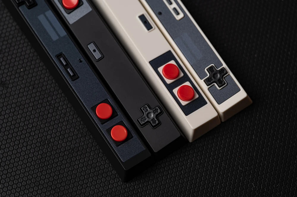 Retro Gamepad Keycap 6.25u Spacebar – Artisan ABS Keycap for MX Switches, Black & White for Mechanical Gaming Keyboards