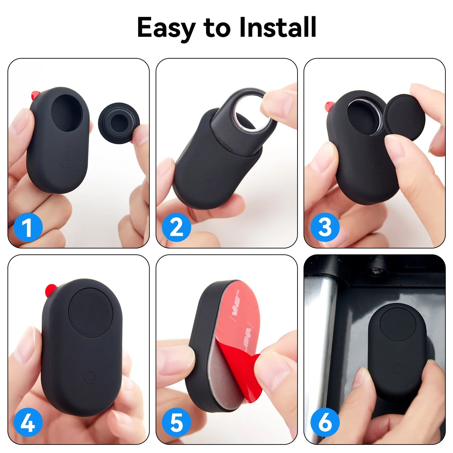 Samsung Galaxy SmartTag2 Silicone Case with Adhesive – Holder for Wallet, Luggage, Car & Bike