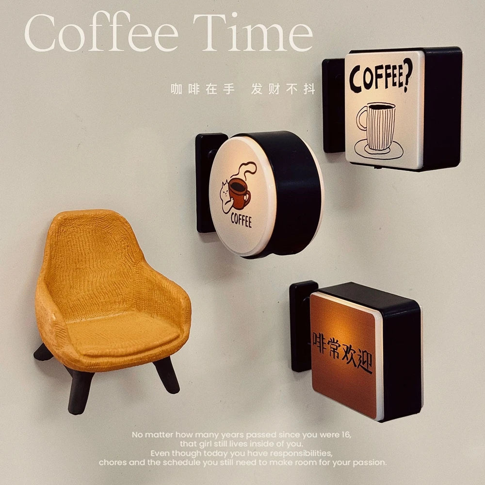 Mini Coffee Lightbox Fridge Magnet - Creative Luminous Magnetic Souvenir for Home Decor and Gifts
