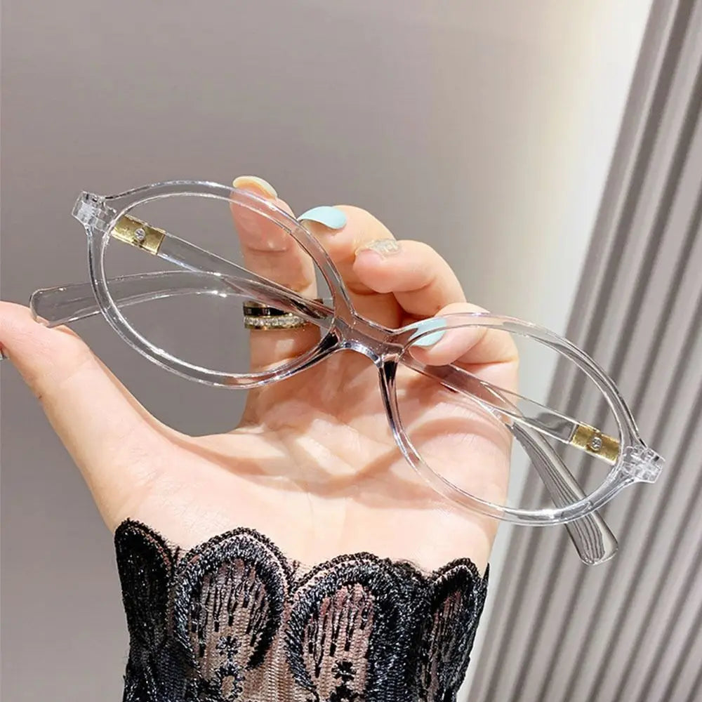 Y2K Retro Oval Frame Glasses for Women - Sweet & Cool Eyewear, Anti-Blue Light Reading & Computer Glasses