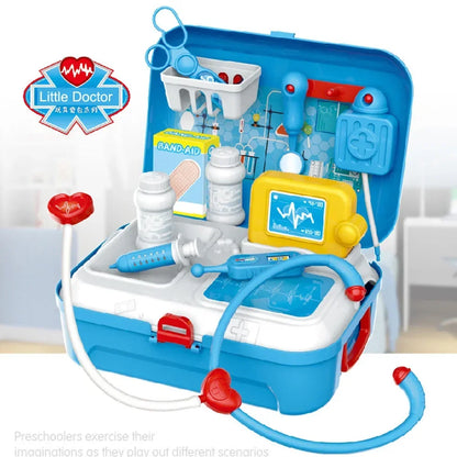 17pcs Kids Doctor Pretend Play Set - Portable Backpack Medical Kit Toy for Role Play Learning & Gift