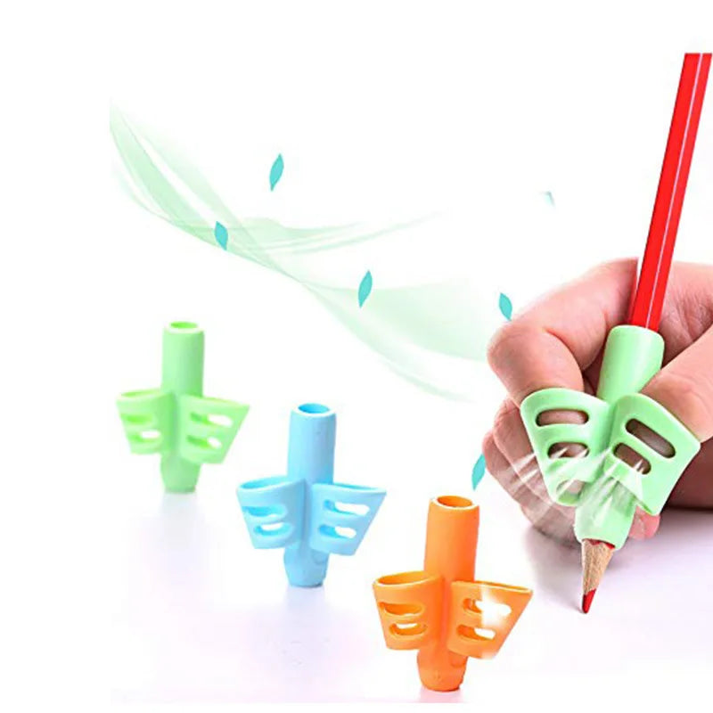 Children’s Silicone Pencil Grip - Writing Posture Corrector and Handwriting Aid for Students, 1 or 3 Pieces