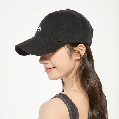 Spring Summer Polar Bear Embroidery Baseball Cap – Unisex Cotton Snapback Sun Hat