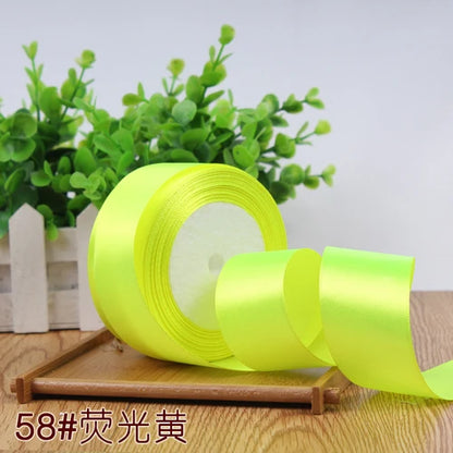 Silk Satin Ribbon Roll - 22M Craft Ribbon for DIY Bows Gift Wrapping Wedding Party Decorations in 6mm to 50mm Sizes