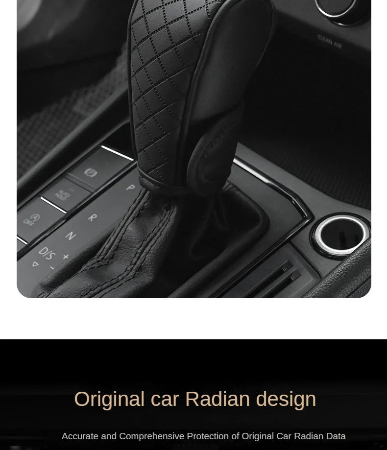 High-Quality Universal PU Leather Gear Shift Cover — Non-Slip, Wear-Resistant for Automatic Cars