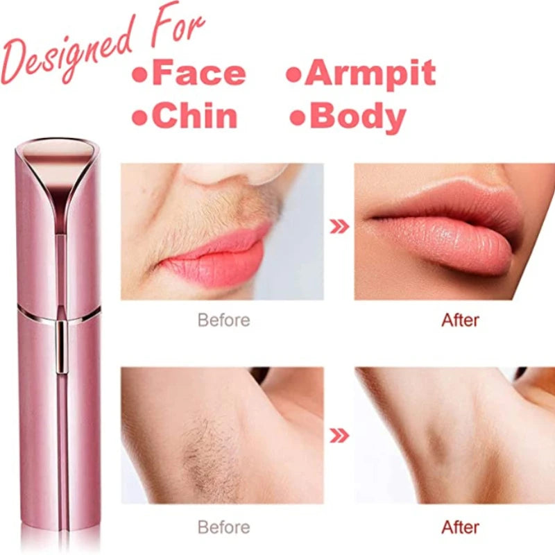 Electric Eyebrow Trimmer Mini Epilator – Lipstick Facial Hair Removal, Portable Painless Razor Tool for Women
