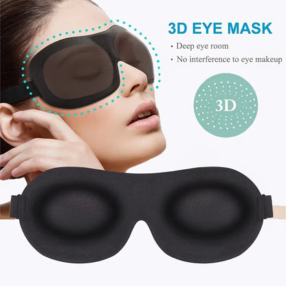 3D Contoured Sleep Mask — 100% Light-Blocking, Ultra-Soft Breathable Eye Cover for Travel, Yoga & Rest