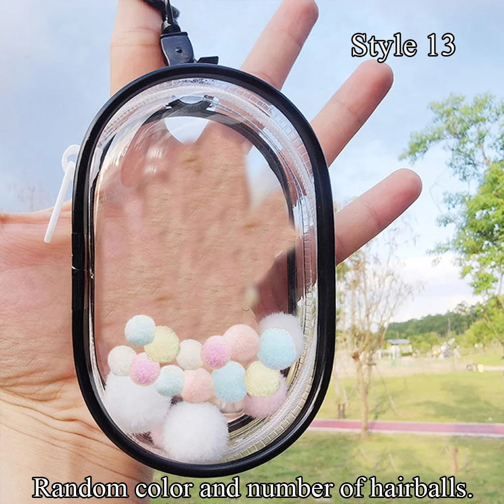 Transparent Jewelry Organizer Box – Plastic Storage Pouch with Keychain, Dustproof Case, Cute Doll Bag for Accessories