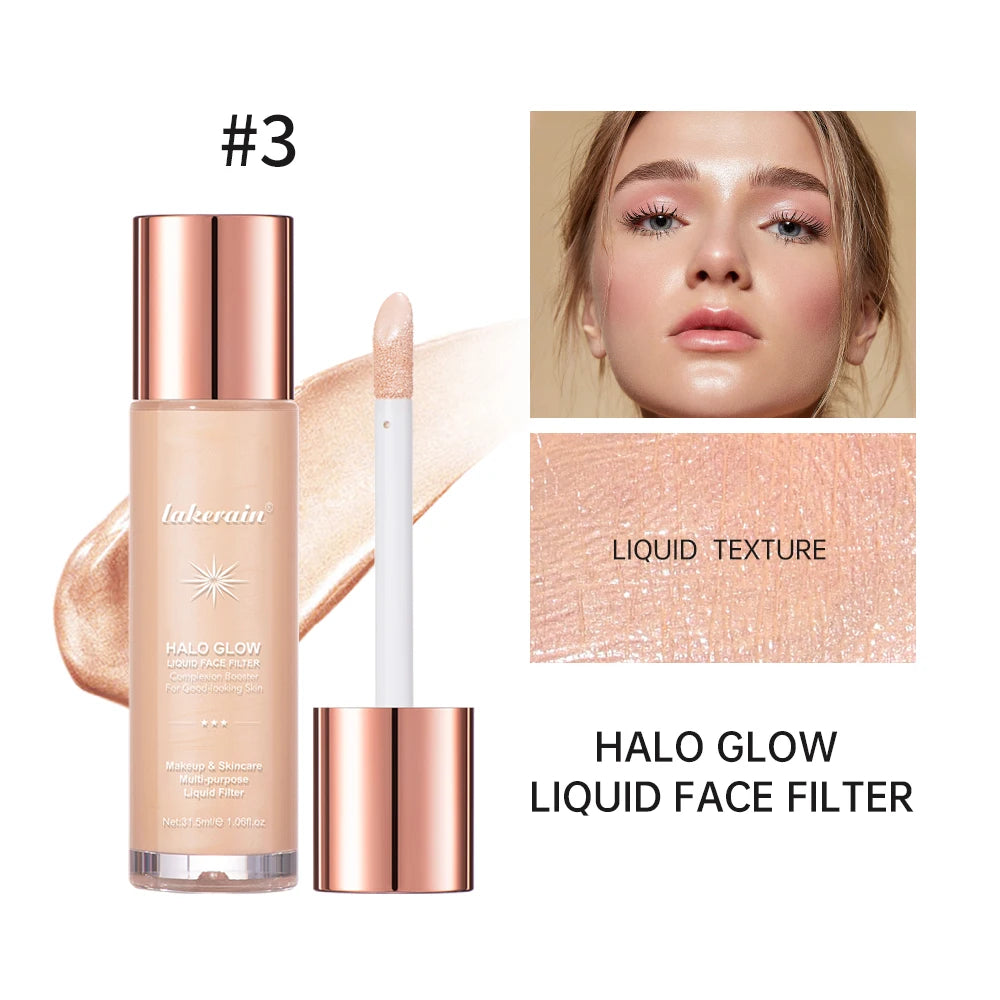 Lakerain Halo Glow Liquid Highlighter – Complexion Booster with Hyaluronic Acid for Radiant Skin