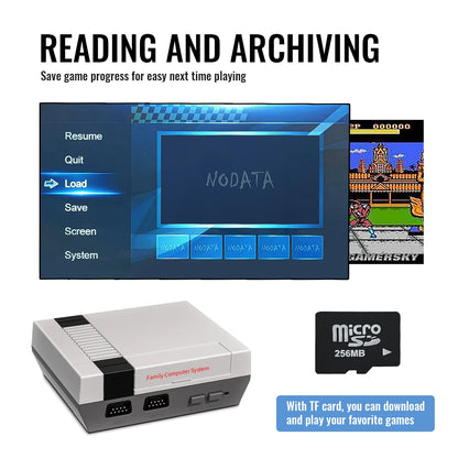 Retro Family HD Classic Game Console with 621 Built-in Games, HD Output, Dual Wired Controllers, TF Card Game Support