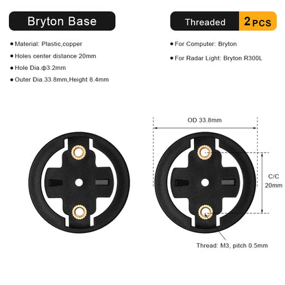 Bike Computer Mount Adapter Base — Replacement Bracket for Garmin, Bryton, Wahoo, Magene Bicycle Computers