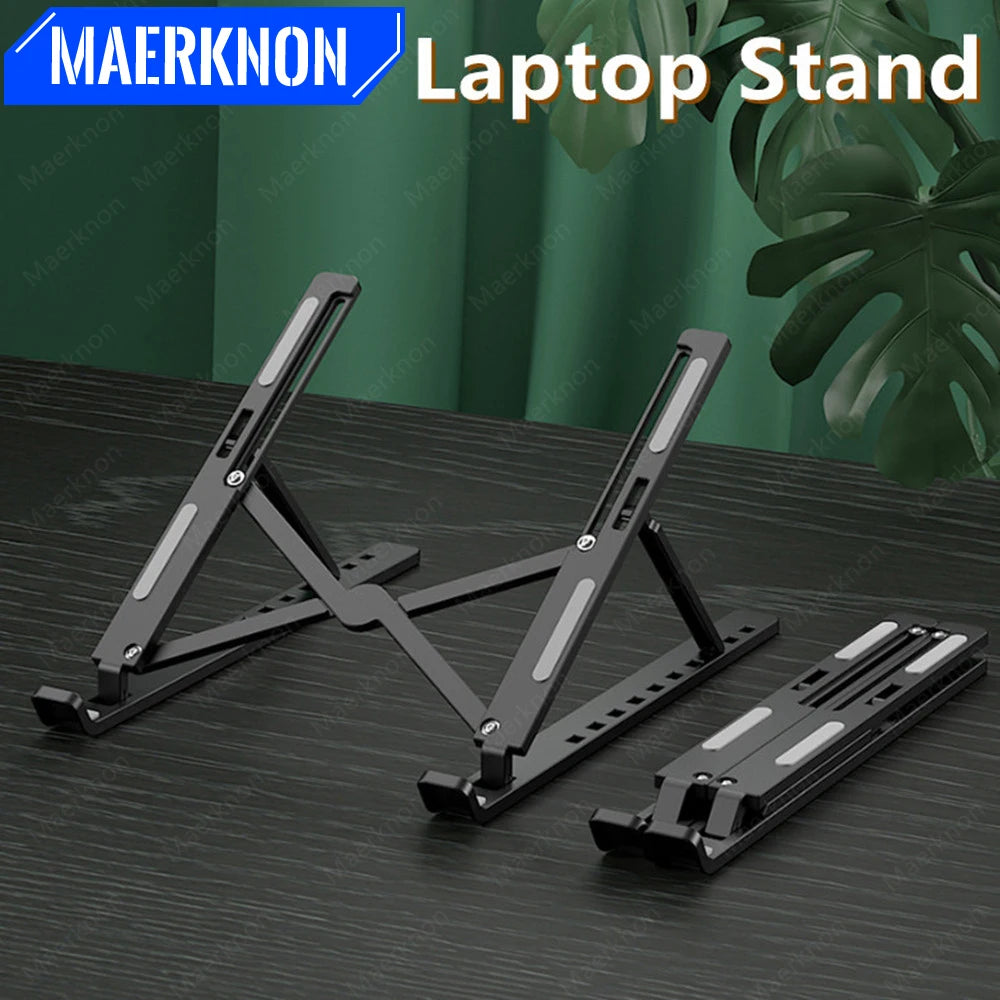 Adjustable Foldable Laptop Stand – Portable Notebook & Tablet Holder for MacBook, iPad & Computer Monitor Desk Support