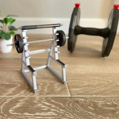 Portable Gym Theme Pen Storage & Display Rack : Squat Rack Decoration Desk Barbell Holder