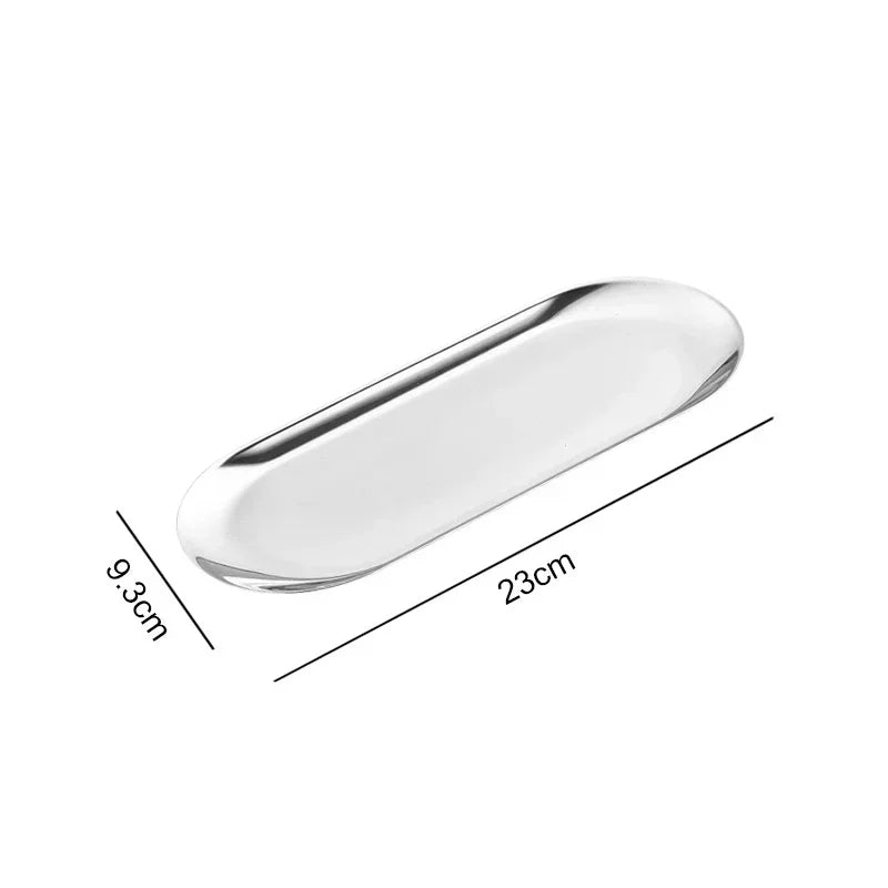Stainless Steel Cosmetic Storage Tray — Nail Art Tools Organizer & Surgical/Dental Plate