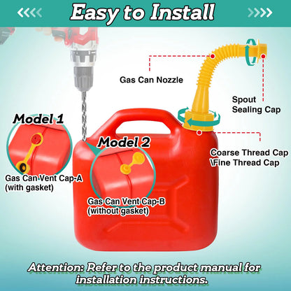 Flexible Gas Can Spout Kit – Upgraded Easy-Install Fuel Nozzle with Enhanced Compatibility for Safe & Efficient Liquid Transfer