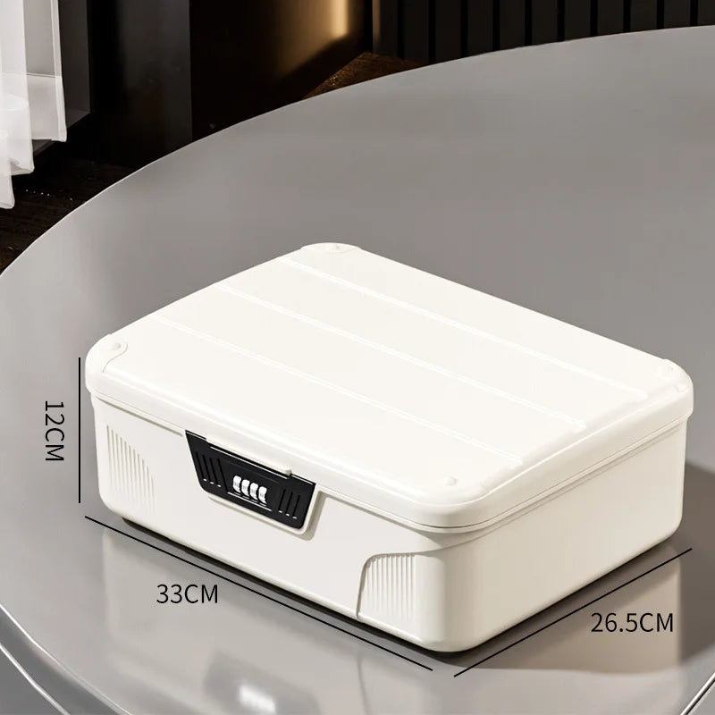 Four Digit Password Lock Safe Box – Portable Organizer for Passport, Medicine, Cash, Jewelry & Privacy Security Storage