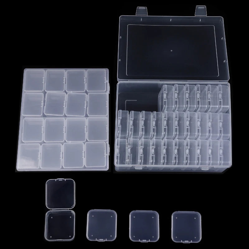 Bead Organizer Box — Clear Plastic Storage Containers with Hinged Lids for Crafts & Jewelry