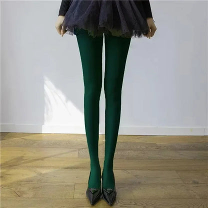 Red Women’s Tights - Super Elastic Plus Size Pantyhose Stockings for Y2K & Everyday Wear