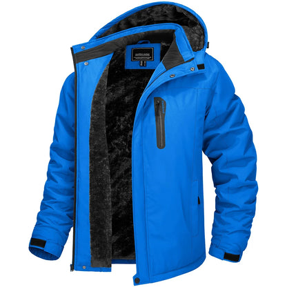 TACVASEN Winter Fleece Jacket for Men - Waterproof Hiking Skiing Outdoor Trekking Windbreaker Parka