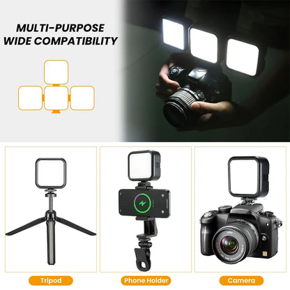Pocket RGB LED Fill Light – Portable Mini Video Light for Camera, Smartphone, GoPro & Laptop, Adjustable Selfie Lamp