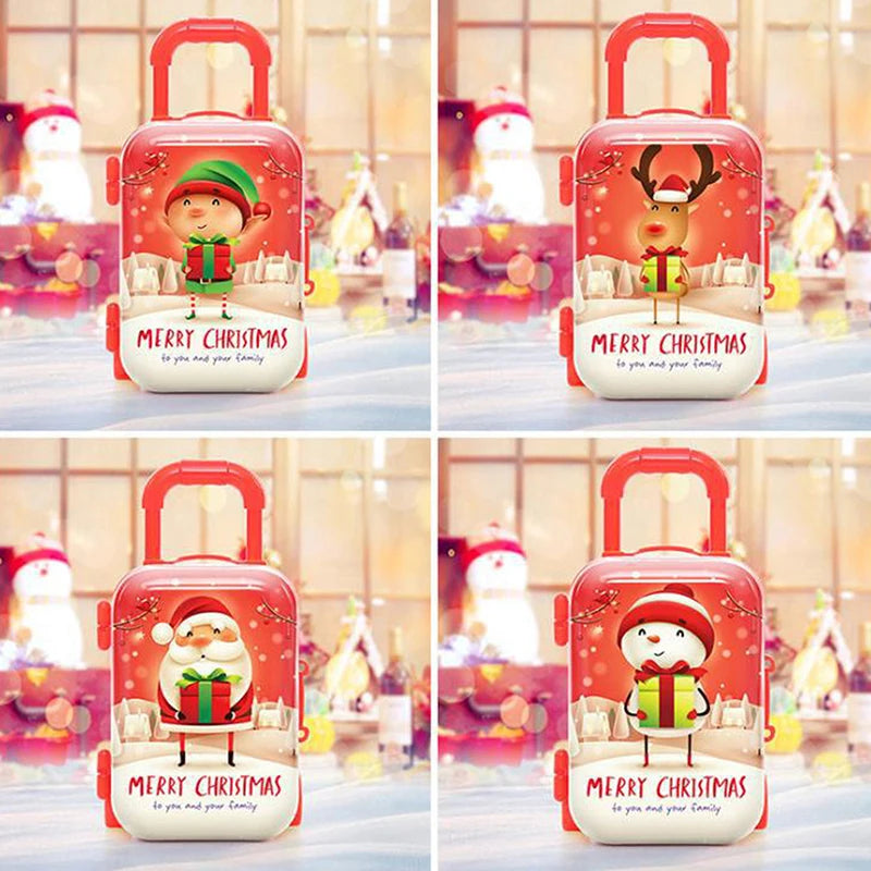 Festive Charms in a Box: Christmas Metal Tinplate Mini Suitcase - Your All-in-One Holiday Organizer!
