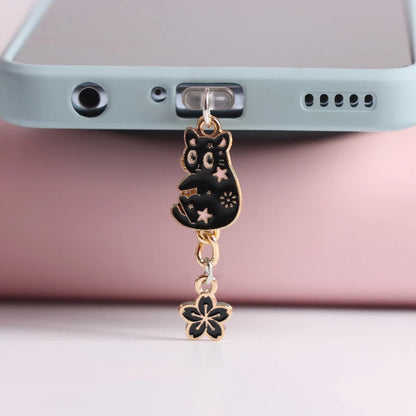 Kawaii Cat Phone Dust Plug Charm: Anti-Dust Cap Pendant for iPhone & Type-C - Cute Android Charge Port Plug, Dust Protection Stopper
