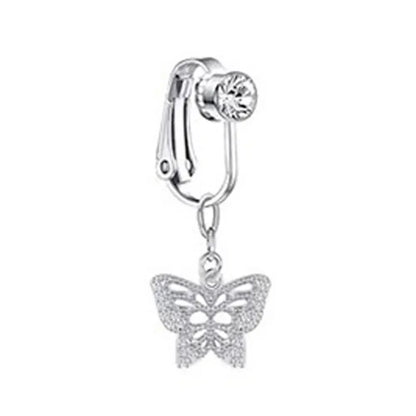 Faux Belly Ring - Non-Piercing Clip-On Navel Button Body Jewelry Belly Piercing Accessory
