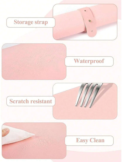 Portable Nail Art Armrest Mat - 1/2PCS Foldable Soft Microfiber Leather Table Pad for Nail Salons