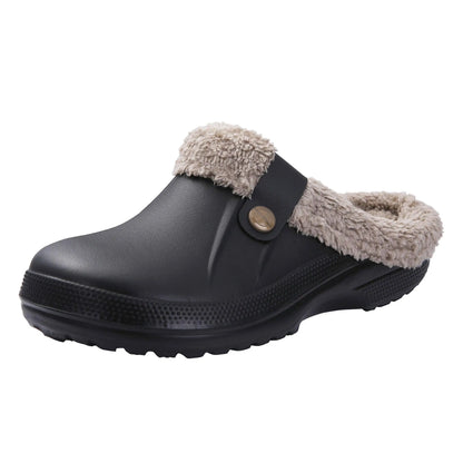 Bebealy Casual Women’s Garden Shoes & Warm Fluffy Men’s Waterproof Winter Slippers – Outdoor Antiskid Classic Leopard Design