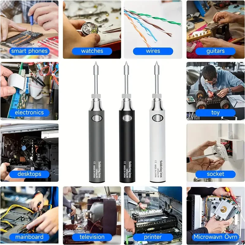 Wireless Rechargeable Electric Soldering Iron – USB 5V 8W Fast Charging Lithium Battery Portable Welding & Repair Tool for Precision Electronics